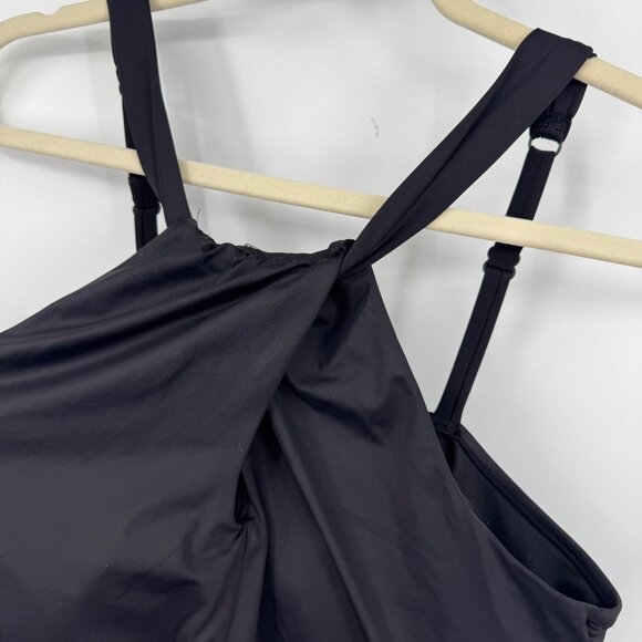 Embrace Your Curves Women's Plus Keyhole Front One Piece Black Swimsuit bathing - Picture 3 of 11